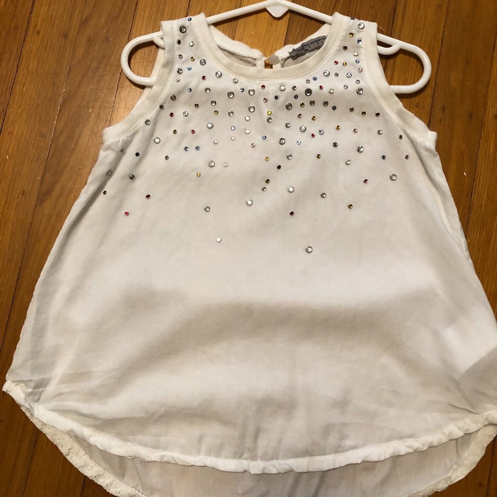 Girls sleeveless Italian shirt with rhinestones